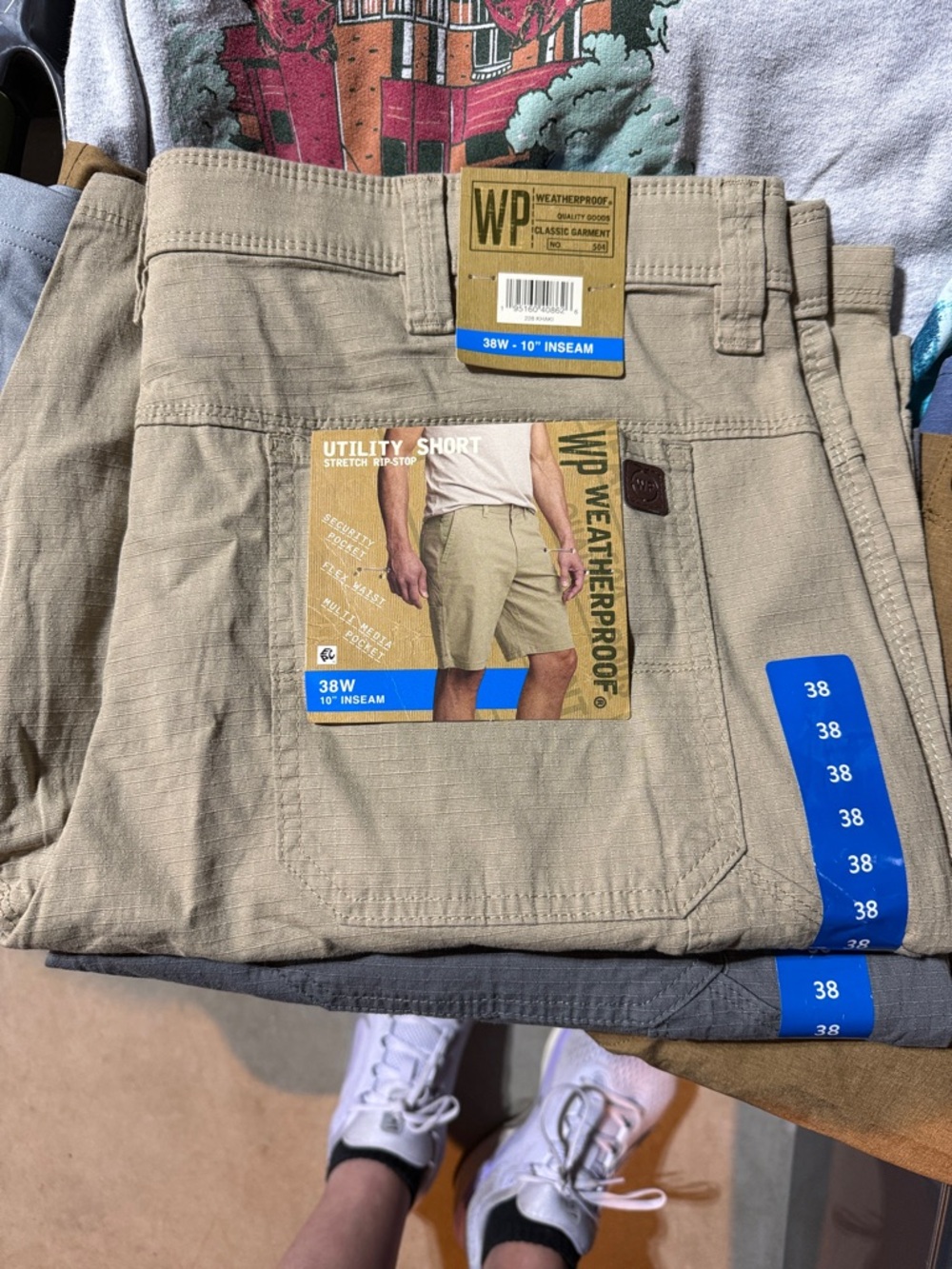 Weatherproof Men's Utility Shorts - Beige/Tan size 38